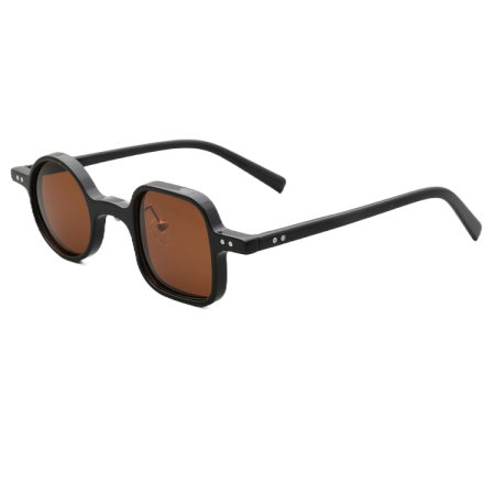 Ochelari soare retro cu toc, polarizati, albastru, 35x29x145