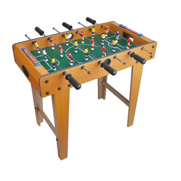 Masa de Fotbal cu Teren, Cyrax, cu Picioare, 6 Manere, Tablou de Scor, 69 x 62 x 36.5 cm, din Lemn/Otel/ABS, Maro