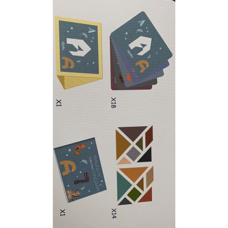 Cyrax Joc Magnetic Tangram, tabla si forme diverse magnetice, 34 de piese, pentru copii, +3 ani, multicolor