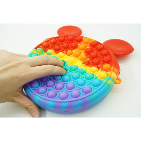 Jucarie antistres din silicon, Pop it Now and Flip It, Cyrax, Geanta, Model 1, Multicolor