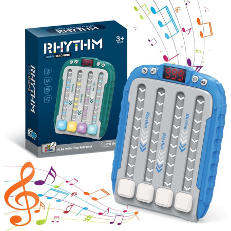 Jucarie Interactiva, Cyrax, Joc Rhythm, +3 Ani, din ABS, 6 Niveluri, 15 x 3 x 11 cm, Functie Muzicala, Albastru