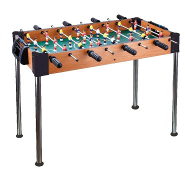 Masa de Fotbal, Cyrax, cu Picioare Inalte, 8 Manere, Tablou de Scor, 86 x 62 x 65 cm, din Lemn/Otel si ABS, Maro