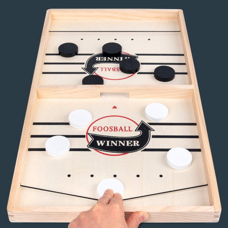 Joc Fooseball Interactiv, Cyrax, Tip Hockey pe Gheata, din Lemn, 10 Piese de Joc, +4 Ani, 35 x 22 cm, Multicolor