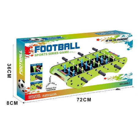 Masa de Fotbal cu Teren, Cyrax, fara Picioare, 6 Manere, Tablou de Scor, 71.3 x 10 x 36 cm, din Lemn/Otel/Metal, Verde