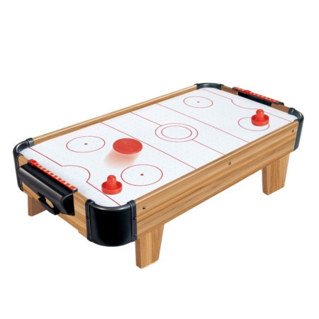 Masa Air Hockey Graffiti cu Picioare Scurte, Cyrax, Lemn, 2 Pucuri, Tabela Scor, 2 Impingatoare, 76x38x21.5 cm, Maro