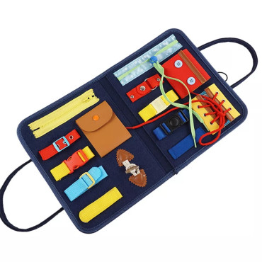 Carte Senzoriala Educativa Montessori, Cyrax, Dezvoltare Abilitati Motorii, 2 Pagini, 28x22x3 cm, Albastru