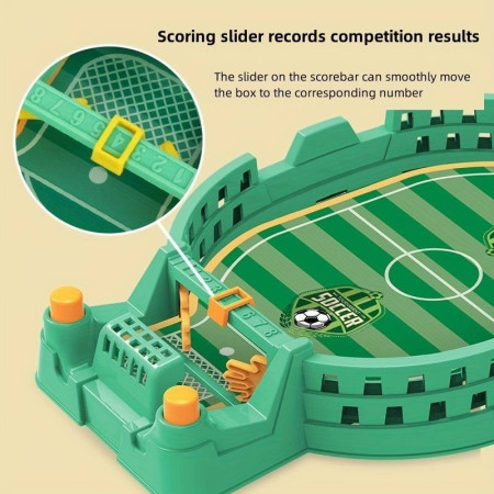 Fotbal de Masa Interactiv pentru Copii, Cyrax, cu 2 Mingi Incluse, Tabela Scor, 22.8x12x4 cm, Verde