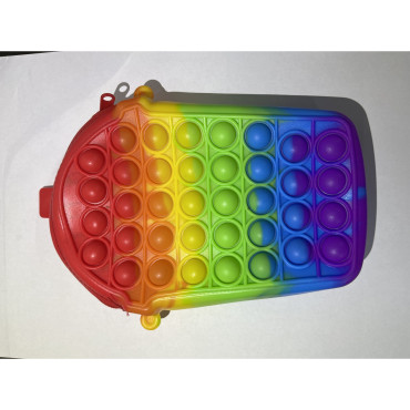 Jucarie antistres din silicon, Cyrax, Geanta Pop It, Milkshake, Model 3, Multicolor