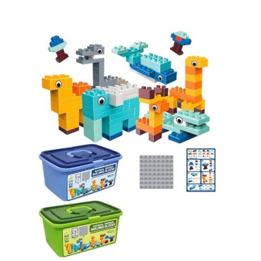 Set piese de constructii pentru copii, Cyrax, Animal series, 134 piese, Multicolor
