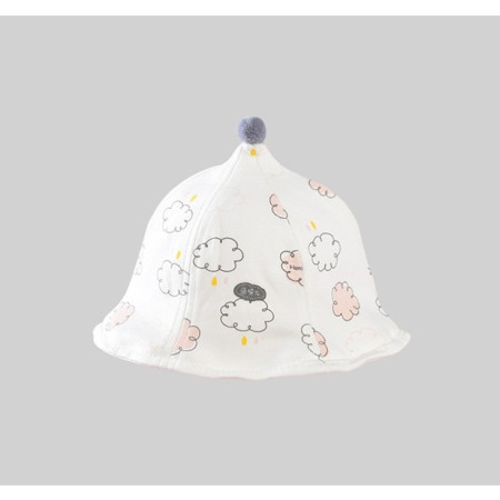 Palarie de Protectie pentru Bebelusi, Cyrax, Model cu Norisori Roz, Pescareasca, de Primavara si Toamna, cu Masca si Fermoar, 45 cm, pentru 3-6 Luni, Roz