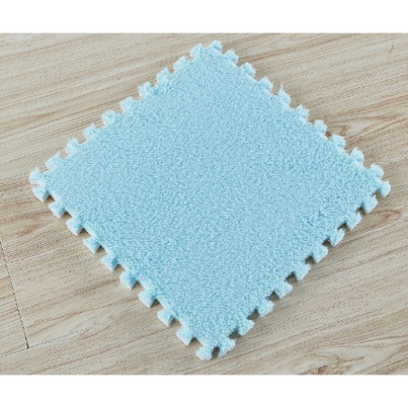 Set 10 Piese Covor tip Puzzle, Cyrax, Spuma EVA, Pufos, 30 x 30 x 1 cm, Baby Blue