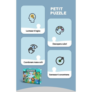 Cyrax Puzzle pentru copii, jungla cu animale, 48 de piese