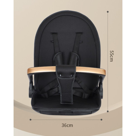 Carucior Sport Cyrax 3in1, 6-36 Luni, Reversibil, Pliabil, Tavita pentru Masa, Pozitie de Somn, Centura de Siguranta, Roti 360, Suport Pahar, Copertina pentru Soare, 32x63x95cm, Bej Model Cosmos