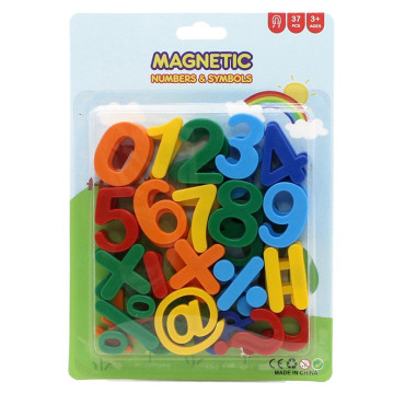 Set 37 Cifre si Simboluri, Cyrax, Magnetice, pentru Frigider, din Plastic, +3 Ani, 13 x 18 x 14 cm, Multicolor