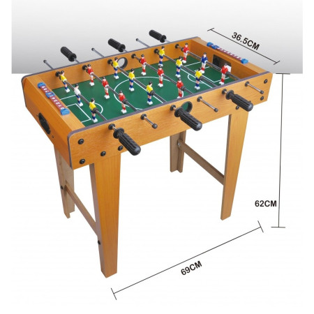 Masa de Fotbal cu Teren, Cyrax, cu Picioare, 6 Manere, Tablou de Scor, 69 x 62 x 36.5 cm, din Lemn/Otel/ABS, Maro