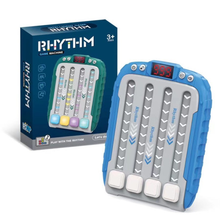 Jucarie Interactiva, Cyrax, Joc Rhythm, +3 Ani, din ABS, 6 Niveluri, 15 x 3 x 11 cm, Functie Muzicala, Albastru