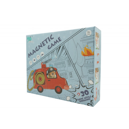 Cyrax Joc educativ magnetic de interconectare, micul pompier, 15 nivele, 9 carti, pentru copii, +3 ani, multicolor