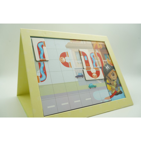 Cyrax Joc educativ magnetic de interconectare, micul pompier, 15 nivele, 9 carti, pentru copii, +3 ani, multicolor
