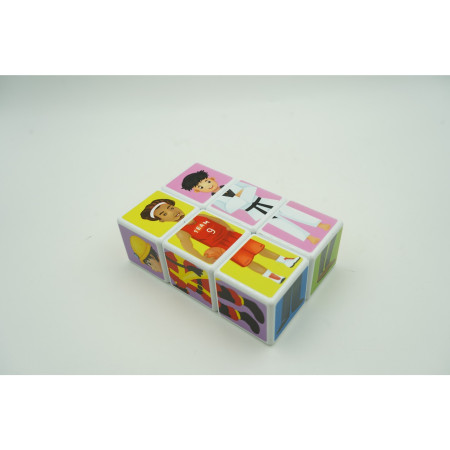 Cyrax Set inteligent de cuburi magnetice pentru copii, 6 piese, cutie depozitare, puzzle joburi, +3 ani, multicolor