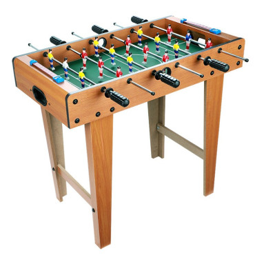Masa de fotbal cu teren si 18 jucatori Cyrax, cu tablou pentru scor, din metal, lemn si ABS, cu Picioare, 69 x 34 x 65 cm, pentru copii si adulti