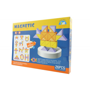 Set inteligent de constructie cu piese magnetice, Cyrax, 26 piese, pentru copii, +3 ani, multicolor