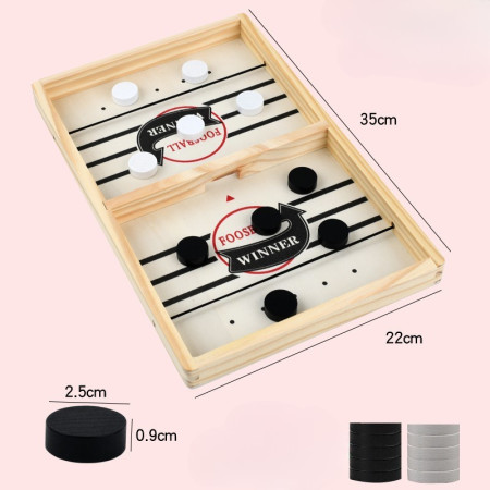 Joc Fooseball Interactiv, Cyrax, Tip Hockey pe Gheata, din Lemn, 10 Piese de Joc, +4 Ani, 35 x 22 cm, Multicolor