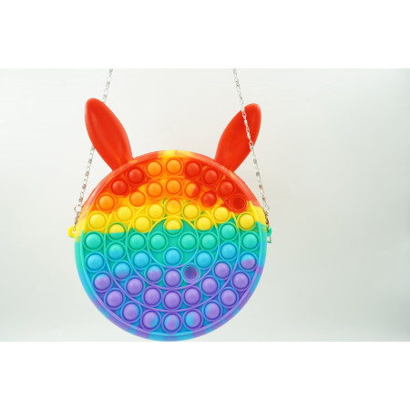 Jucarie antistres din silicon, Pop it Now and Flip It, Cyrax, Geanta, Model 3, Multicolor