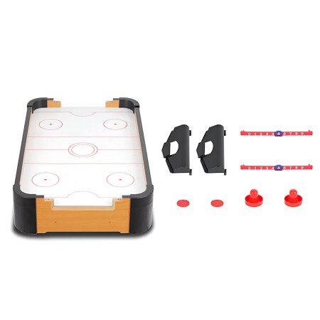Masa Air Hockey Graffiti fara Picioare, Cyrax, Lemn, 2 Pucuri, Tabela Scor, 2 Impingatoare, 57x31x9.5 cm, Maro