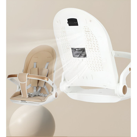 Carucior Sport Cyrax 3in1, 6-36 Luni, Reversibil, Pliabil, Tavita pentru Masa, Pozitie de Somn, Centura de Siguranta, Roti 360, Suport Pahar, Copertina pentru Soare, 33x66x85cm, Alb Model Pisica