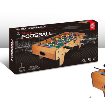 Masa de Fotbal cu Teren si 18 Jucatori Cyrax, 6 Manere, cu Tablou pentru Scor, din Metal, Lemn si ABS, 69 x 36.5 x 23 cm, cu Picioare, pentru copii/adulti