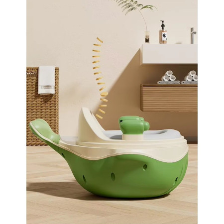 Olita 2in1, Cyrax, Model Balena, cu Reductor WC, din Plastic, cu Muzica si Lumini, 36 x 41 x 20 cm, Verde