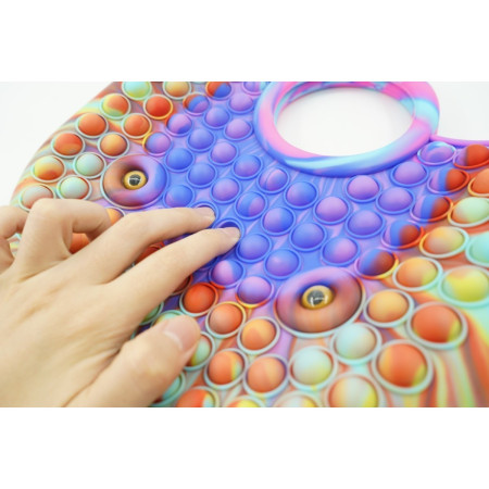 Jucarie Antistres din silicon Cyrax, Pop It Now And Flip It, Geanta mare, 28 cm, Multicolor, Model 3