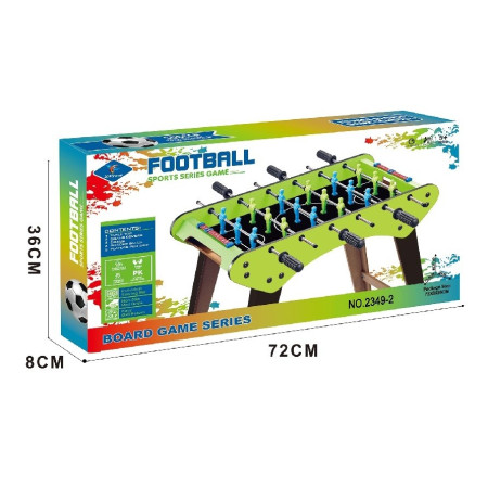Masa de Fotbal, Cyrax, cu Picioare, 6 Manere, Tablou de Scor, 71.3 x 14.6 x 36 cm, din Lemn/Otel/ABS, Verde