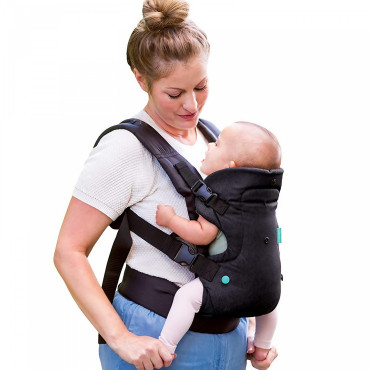 Marsupiu Ergonomic Cyrax, 4 in 1, Multifunctional, 4 Pozitii, 6-36 Luni, 3.5kg - 15 kg, Negru