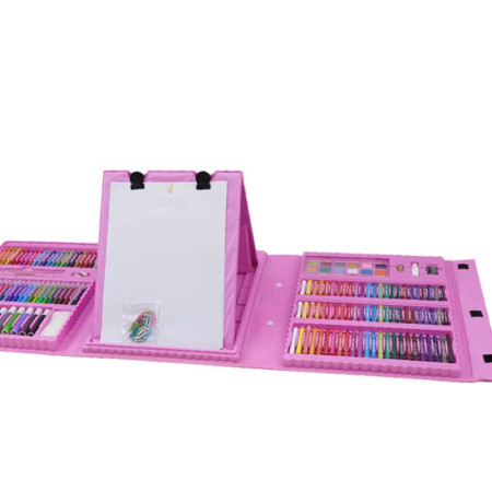 Set 208 Piese, Complet pentru Pictura si Desen, Cyrax, Tip Servieta, 3-12 Ani, 32.6 x 27.7 x 6 cm, Roz