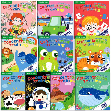 Cyrax volume de carte de autocolante pentru produse noi transfrontaliere Amazon, care se concentrează pe autocolante de dezvoltare potențială, comoara de iluminare a copiilor Cartea educatie prescolar + DB01-99-0002 (set 10 volume)