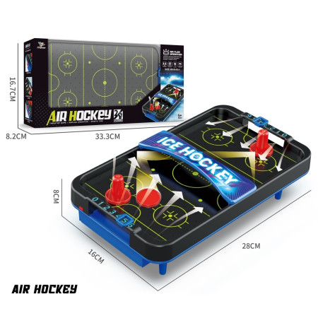 Masa Ice Hockey, Cyrax, cu Tabela de Scor, 2 Pucuri, din ABS, pentru Adulti/Copii +5 Ani, 28 x 8 x 16 cm, Negru