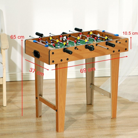 Masa de fotbal cu teren si 18 jucatori Cyrax, cu tablou pentru scor, din metal, lemn si ABS, cu Picioare, 69 x 34 x 65 cm, pentru copii si adulti