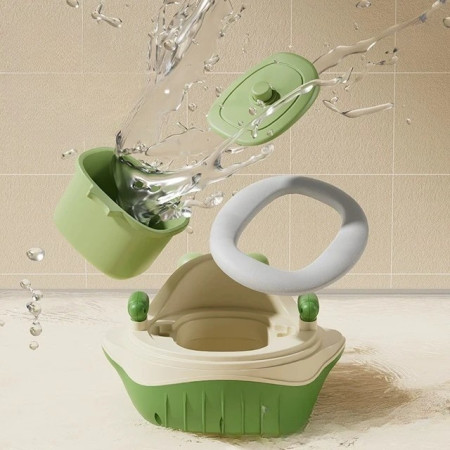 Olita 2in1, Cyrax, Model Balena, cu Reductor WC, din Plastic, cu Muzica si Lumini, 36 x 41 x 20 cm, Verde