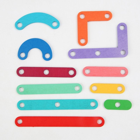 Jucarie Montessori Pegboard, Cyrax, din Lemn, Tip Puzzle, Forme, Litere, Educativ, 17.8 x 17.8 x 1.5 cm, Multicolor