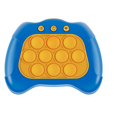 Joc Pop It, Cyrax, consola, joc interactiv, antistres, cu baterii, Abs si silicon, Albastru, 12 x 10 x 5.8 cm