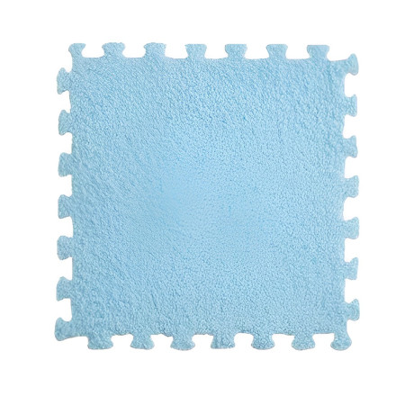 Set 10 Piese Covor tip Puzzle, Cyrax, Spuma EVA, Pufos, 30 x 30 x 1 cm, Baby Blue