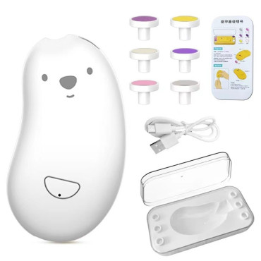 Pila Electrica, Cyrax, pentru Bebelusi si Adulti, din ABS, Incarcare USB, 6 Accesorii, cu Lumina Led, 8.8 x 4.9 cm, Alb