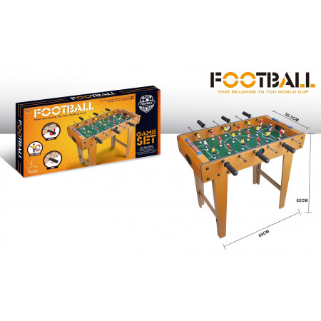 Masa de Fotbal cu Teren, Cyrax, cu Picioare, 6 Manere, Tablou de Scor, 69 x 62 x 36.5 cm, din Lemn/Otel/ABS, Maro
