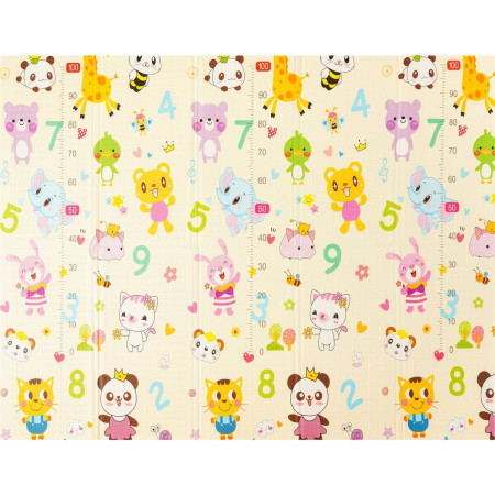 Covoras pentru Copii, Cyrax, cu 2 Fete, Model Animale Marine/Exotice, din XPE+PE, Impermeabil, Antiderapant, Protectie Termica, +3 Luni, Pliabil, 150 x 200 x 1.5 cm, Multicolor