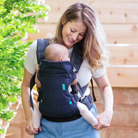 Marsupiu Ergonomic Cyrax, 4 in 1, Multifunctional, 4 Pozitii, 6-36 Luni, 3.5kg - 15 kg, Negru