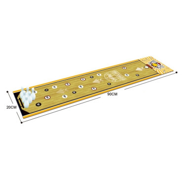 Joc Interactiv, Cyrax, Covor de Bowling 90 x 20 cm, 1-4 Jucatori, +5 Ani, 6 Mingi Incluse, 6 Popice, Galben