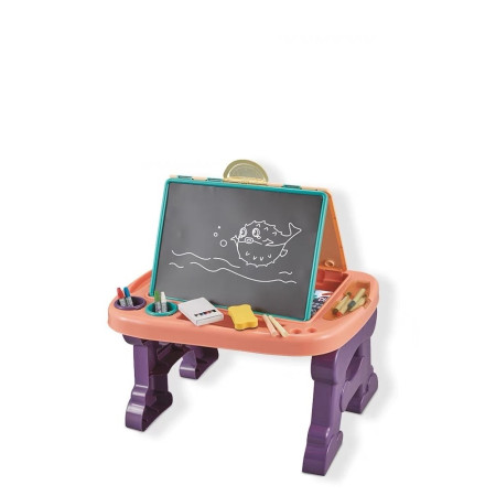 Cyrax Jucarie educativa pentru copii 2 in 1, masa si tabla pentru desenat