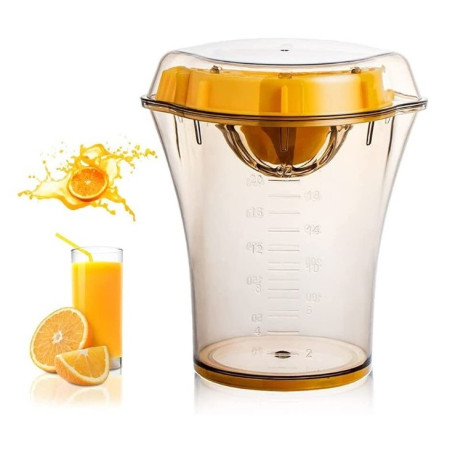 Storcator manual citricie Cyrax, cu recipient de 600 ml, 15x8.5x13.5 cm, material ABS, Transparent