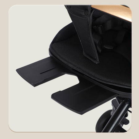 Carucior Sport Cyrax 3in1, 6-36 Luni, Reversibil, Pliabil, Tavita pentru Masa, Pozitie de Somn, Centura de Siguranta, Roti 360, Suport Pahar, Copertina pentru Soare, 32x63x95cm, Bej Model Cosmos